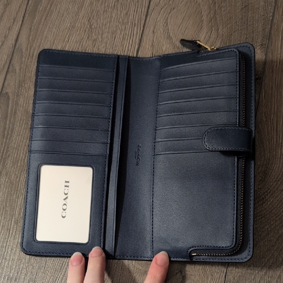 Coach Elise Navy Leather Satchel and Matching Wallet - Picture 6 of 8